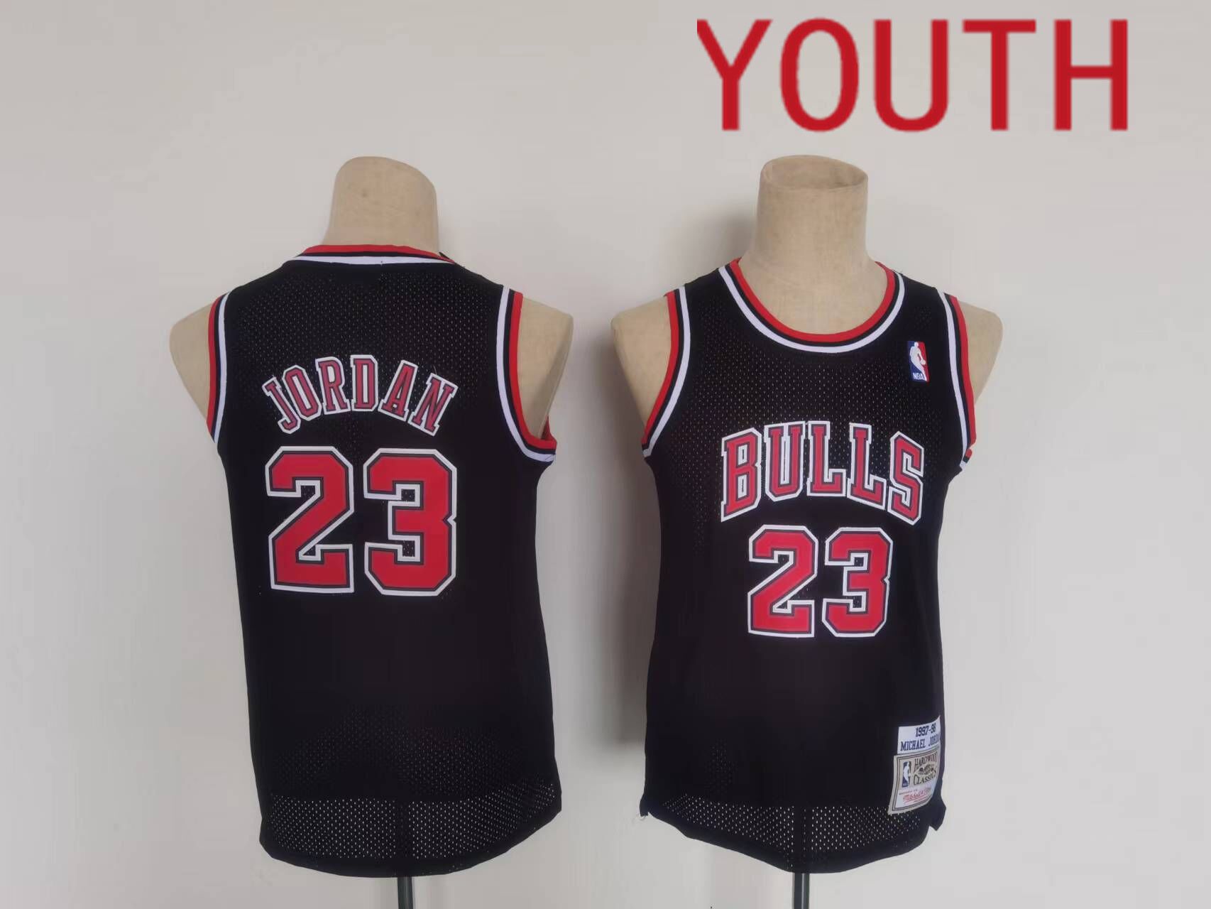 Youth Chicago Bulls #23 Jordan Black Throwback 2022 NBA Jerseys->kansas city royals->MLB Jersey